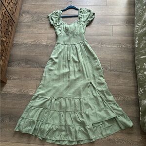 Hollister Sage Green Maxi Dress